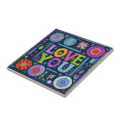 Liebe You, buntes Vintages Design, Fliese (Seite)