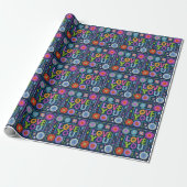 Liebe You, buntes Vintages Design, Geschenkpapier (Ungerollt)