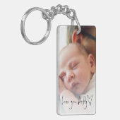 Liebe You Daddy Custom Foto Script Vathers Day Schlüsselanhänger (Vorderseite links)