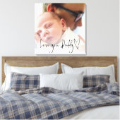 Liebe You Daddy Script Heart Custom Foto Overlay C Leinwanddruck (Insitu (Schlafzimmer))