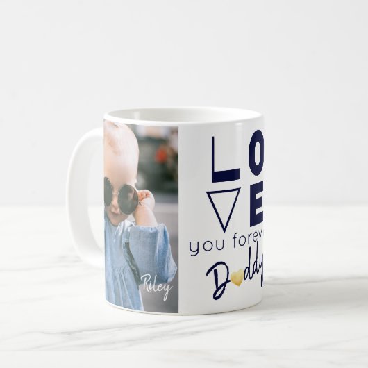 Liebe You Daddy Twin Foto Kaffeetasse (Vorderseite Links)
