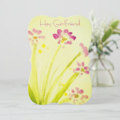 Liebe You Girlfriend Einladung (Stehend Vorderseite)