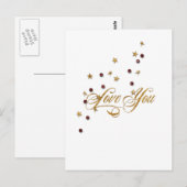 Liebe You Gold Glitzer Postkarte (Vorne/Hinten)