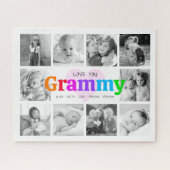 Liebe You Grammy Colorful Modern 10 Foto Collage Puzzle (Horizontal)