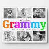 Liebe You Grammy Colorful Modern 6 Foto Collage Fotoplatte (Vorderseite)