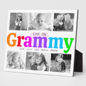 Liebe You Grammy Colorful Modern 6 Foto Collage Fotoplatte (Seite)