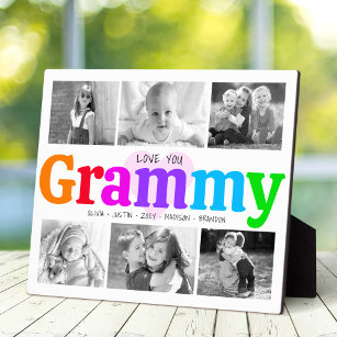 Liebe You Grammy Colorful Modern 6 Foto Collage Fotoplatte