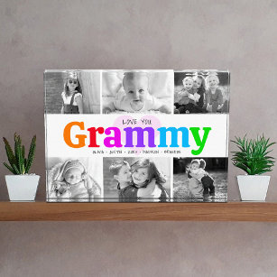Liebe You Grammy Colorful Rainbow Modern Collage 6 Fotoblock