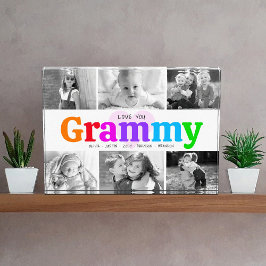 Liebe You Grammy Colorful Rainbow Modern Collage 6 Fotoblock