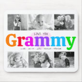 Liebe You Grammy Colorful Regenbogen 6 FotoCollage Mousepad (Vorne)