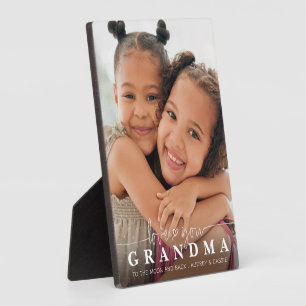 LIEBE YOU GRANDMA Foto Script Heart Overlay Fotoplatte