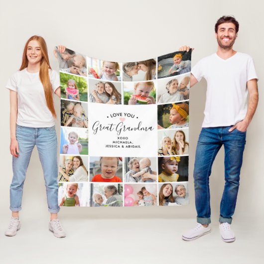 Liebe You Great Oma/Nana/Andere 20-Foto Collage Fleecedecke (Beispiel)