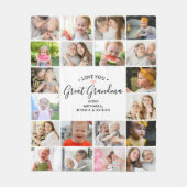 Liebe You Great Oma/Nana/Andere 20-Foto Collage Fleecedecke (Vorderseite)