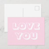 Liebe You, hellrosa, modern kühl Postkarte (Vorne/Hinten)