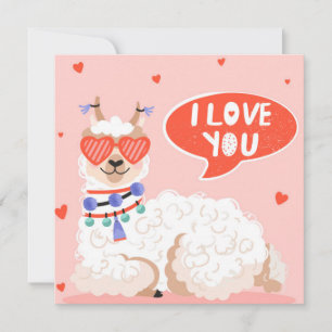 Liebe You Llama Feiertagskarte
