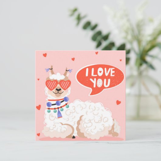 Liebe You Llama Feiertagskarte (Stehend Vorderseite)