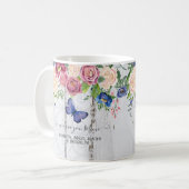 Liebe You Mimi Floral Rustic Navy Burgund Kaffeetasse (Vorderseite Links)