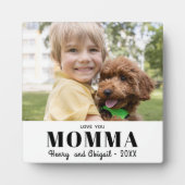 Liebe You Momma Foto Family Moderne Keepake Fotoplatte (Vorderseite)