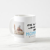 Liebe You Mommy | Handgeschriebene zwei FotoCollag Kaffeetasse (Vorderseite Links)