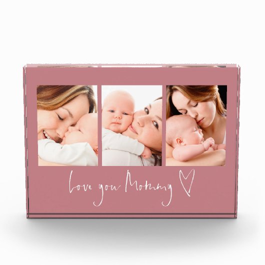 Liebe You Mommy Script Heart 3 Fotos Dusty Rose (Vorderseite)