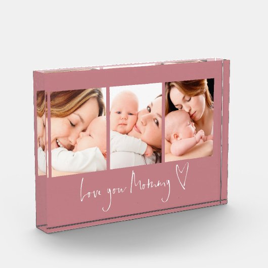 Liebe You Mommy Script Heart 3 Fotos Dusty Rose (Links)