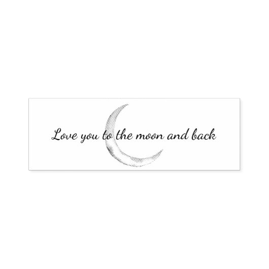 Liebe You Moon Script Permastempel (Design)