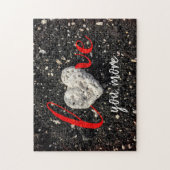 Liebe You More Hawaii Beach Coral Heart Rock Foto Puzzle (Vertikal)