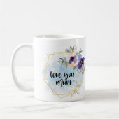 Liebe You Mum Watercolor Blumengeschenk Kaffeetasse (Links)