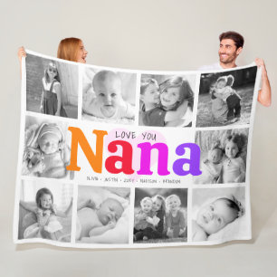 Liebe You Nana 10 Foto Collage Farbenfroh Moderne Fleecedecke