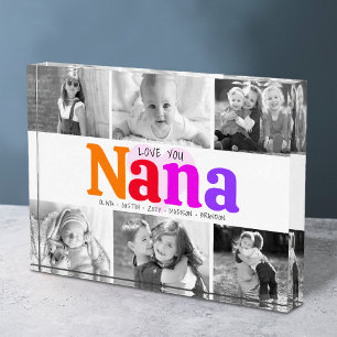 Liebe You Nana Colorful Rainbow Moderne Collage 6 Fotoblock