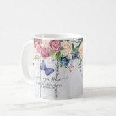 Liebe You Nana Floral Rustic Navy Burgund Kaffeetasse (Vorderseite Links)