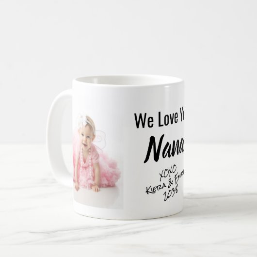 Liebe You Nana Oma Foto Kaffeetasse (Vorderseite Links)