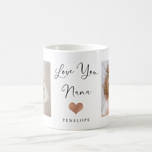 Liebe You Nana | Zwei Foto Script und Herz Kaffeetasse (Mittel)
