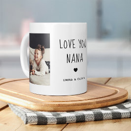 Liebe You Nana | Zwei handgeschriebene Fotos Kaffeetasse