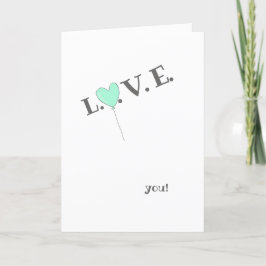 Liebe You - Niedlicher Aquamariner Ballon Feiertagskarte