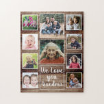 Liebe You Oma 10 Family Foto Collage Wood Puzzle<br><div class="desc">Einzigartiges Foto-Collage-Puzzle personalisiert mit 10 Fotos und einer besonderen Nachricht an die Großmutter für den Tag der Mutter oder Großeltern.</div>