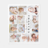 Liebe You Oma 12 Foto Collage Herz White Gray Fleecedecke (Vorderseite)