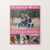 Liebe You Oma 4 Family Foto Collage Rosa Puzzle (Vertikal)