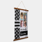 Liebe you Oma 4 Foto Blatt Muster schwarz Wandteppich Mit Holzrahmen (Gewinkelt)