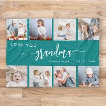 Liebe You Oma 8 Foto Collage Aquamarin blau