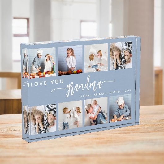 Liebe You Oma 8 Foto Collage Dusty Blue