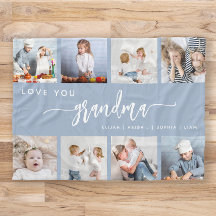 Liebe You Oma 8 Foto Collage Dusty Blue