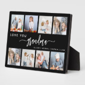 Liebe You Oma 8 Foto Collage Schwarz Fotoplatte (Seite)