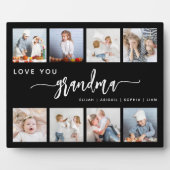 Liebe You Oma 8 Foto Collage Schwarz Fotoplatte (Vorderseite)