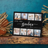 Liebe You Oma 8 Foto Collage Schwarz Fotoplatte (Seite)