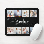 Liebe You Oma 8 Foto Collage Schwarz Mousepad (Mit Mouse)