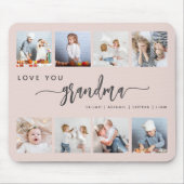 Liebe You Oma 8 FotoCollage Rosa Rosa Mousepad (Vorne)