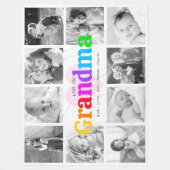 Liebe You Oma Colorful Modern 10 Foto Collage Fleecedecke (Vorderseite)