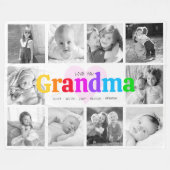 Liebe You Oma Colorful Modern 10 Foto Collage Fleecedecke (Vorderseite (Horizontal))