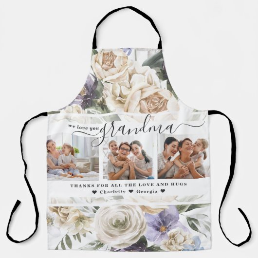 Liebe You Oma | Drei-Bilder-Collage Schürze (Vorderseite)